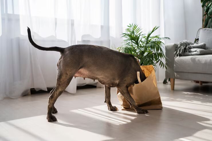 Chien utilisant son flair